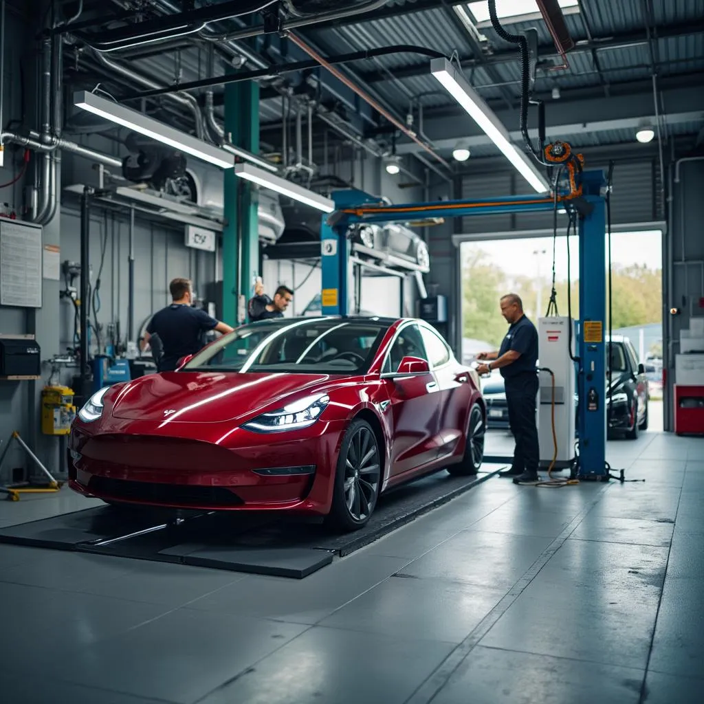 Elektrofahrzeug-Werkstatt